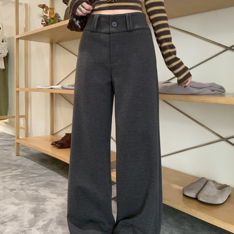 High Waist Straight Wide Pants｜ハイウエストストレートワイドパンツ（2color）　HC1026