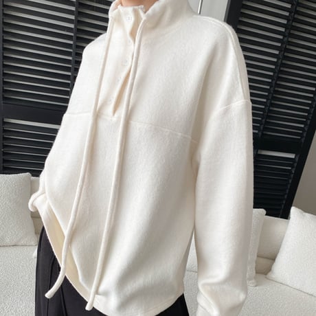 Button Highneck Pullover｜ ボタンハイネックプルオーバー （3color）　 HB1038
