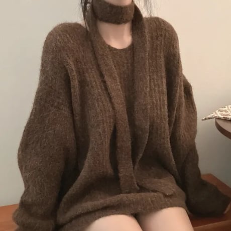 Soft Choker Knit Top｜チョーカーデザインゆるニット（4color）　HB1061