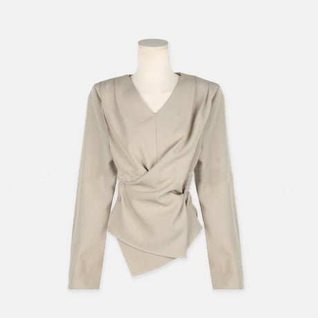 Twist Wrap Blouse｜ツイストラップデザインブラウス（2color）　HB1084