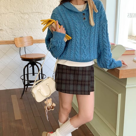 Nostalgic Cable Knit｜レトロケーブルルーズセーター（5color）　HB1004