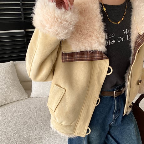 Faux Mouton Short Jacket｜フェイクムートンショートジャケット （2color）　 HA1038