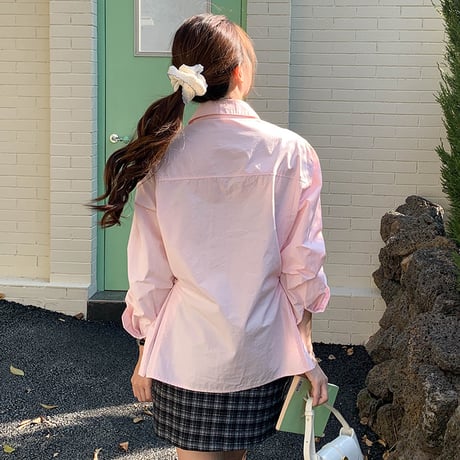Soft Cotton Shirt｜刺繍ロゴ入りベーシックコットンシャツ（4color）　HB1072