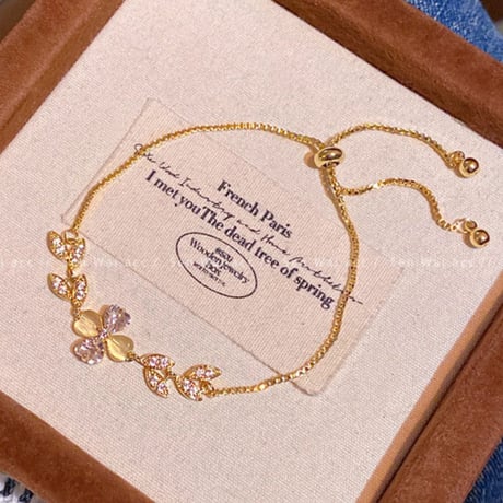 Floral Heart Adjustable Bracelet｜フローラルハートアジャスタブルブレスレット　HI1030