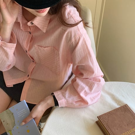 Airy Stripe Cotton Shirt｜エアリーストライプベーシックシャツ（3color）　HB1073