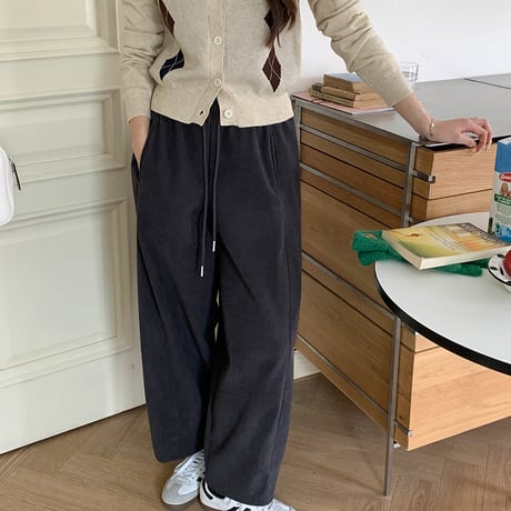 Warm Corduroy Wide Pants｜裏起毛コーデュロイワイドパンツ（5color）　HC1002