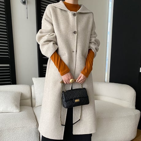 Soft Collar Wool Long Coat｜ソフトカラーウールロングコート（3color）　 HA1044