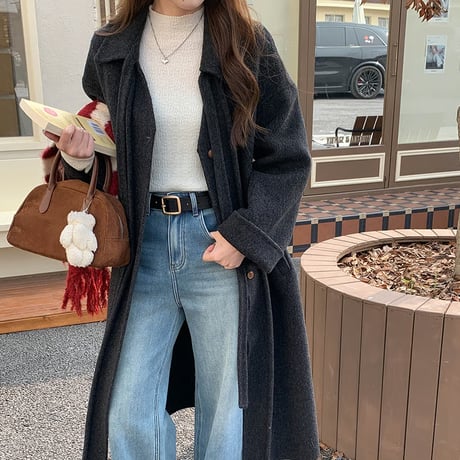Ribbon Double Wool Coat｜リボンタイダブルウールコート（4color）　HA1004