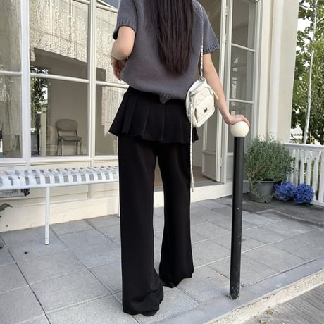 Peplum Wide Leg Pants｜ペプラムワイドレッグパンツ（2color）　HC1033