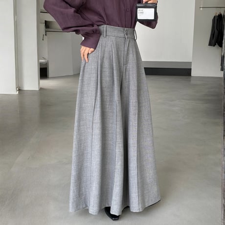 wide pleats long pants｜プリーツワイドロングパンツ（2color）　HC1037