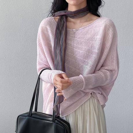 sheer loose rib knit｜シアールーズリブニット（7color）　HB1088