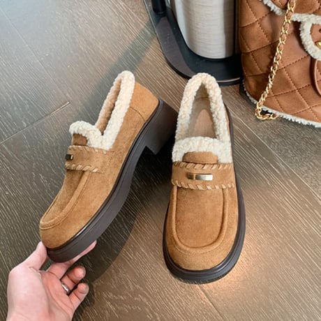 Soft Fleece Loafers｜ボアライニングローファー（2color）　HG1009