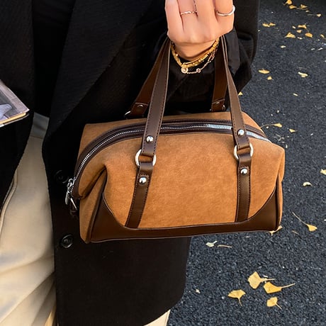 Suede Touch Mini Boston Bag｜スエード調ミニボストンバッグ（2color）　HH1030