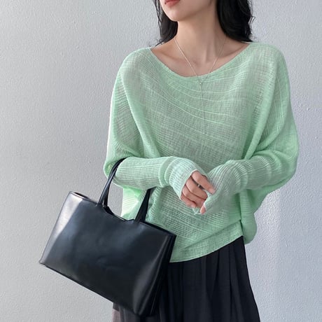 sheer loose rib knit｜シアールーズリブニット（7color）　HB1088