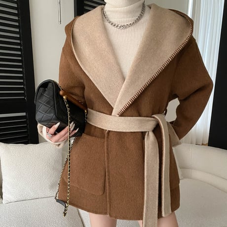 Layered Hood Wool Coat｜レイヤードフードウールミドルコート（5color）　 HA1048