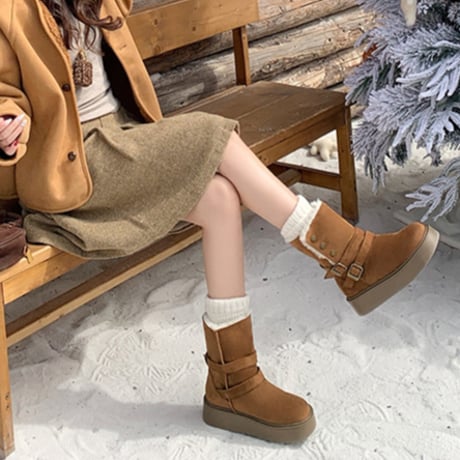 Fur Lined Mid Boots｜ファー付きミドルブーツ（2color）　 HG1005