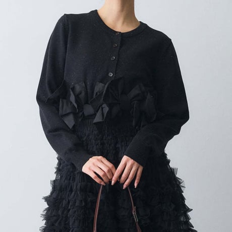 Ribbon Hem Knit Cardigan｜リボンヘムショートニットカーディガン（3color）　HA1061