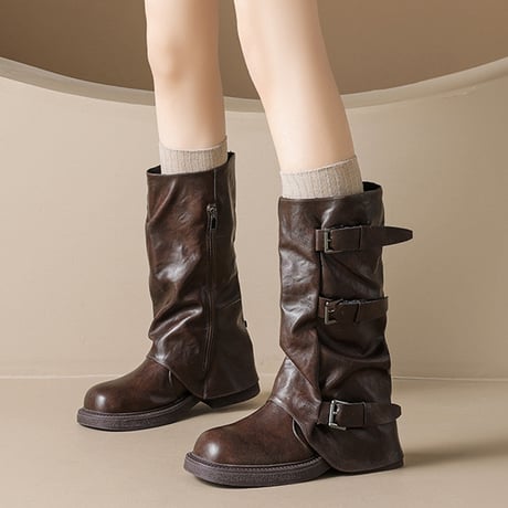Triple Belt Mid Boots｜トリプルベルト ミドルブーツ（2color）　 HG1015