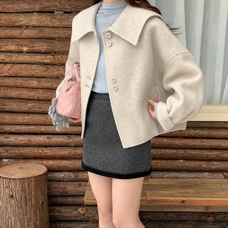 Double Face Short Coat｜ダブルフェイスショートコート（2color）　 HA1024