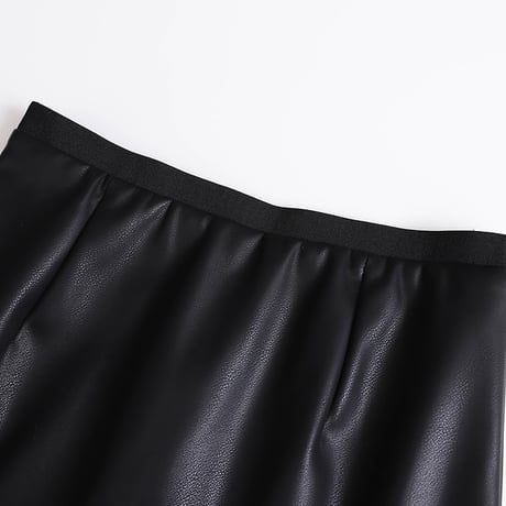 PU Leather A-Line Midi Skirt｜PUレザーAラインミディスカート　HD1014