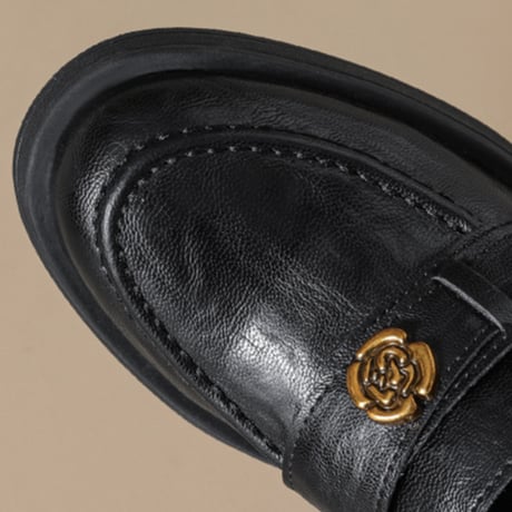 Camellia Heel Loafers｜カメリアモチーフヒールローファー（2collar）　HG1027