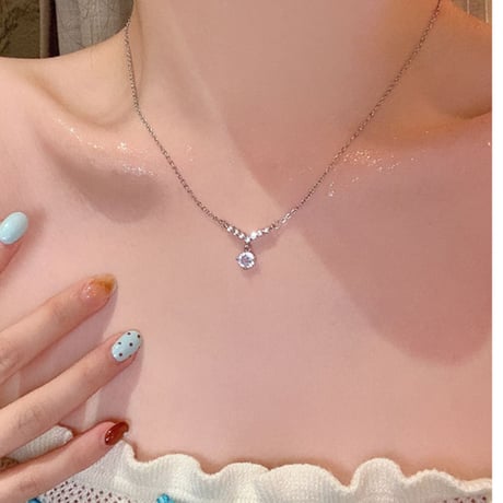 Micro Drop Stone Necklace｜マイクロドロップストーンネックレス　HI1008