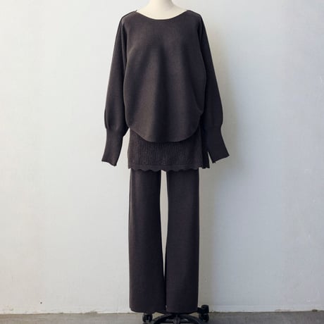 Layer Knit Set｜レイヤード風ニットセットアップ（3color）　HF1009