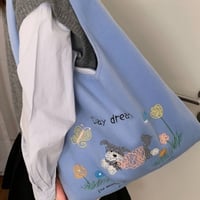 Embroidered Dog One Shoulder Bag｜犬モチーフ刺繍 ワンショルダーバッグ（2color）　HH1016