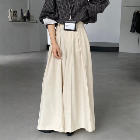wide pleats long pants｜プリーツワイドロングパンツ（2color）　HC1037