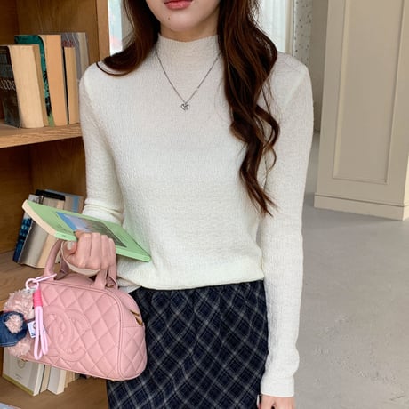 Crinkle Mockneck Top｜クリンクルモックネックトップス（6color）　HB1008