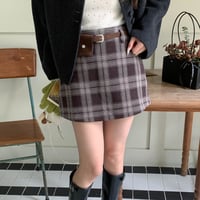 Plaid A-line Mini Skirt｜チェック柄Aラインミニスカート（2color）　HD1005