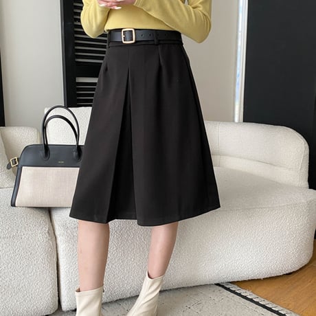 Pleat A-Line Skirt｜プリーツAラインミディスカート（2color）　HD1013