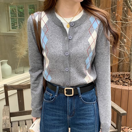 Berlin Diamond Knit Cardigan｜ベルリンダイヤモンドニットカーディガン（5color）　HA1008