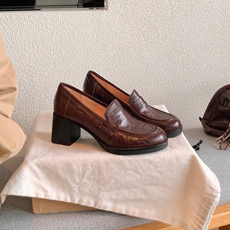 Block Heel Loafer｜ブロックヒールローファー（2color）　 HG1000