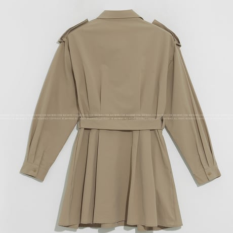 Trench Flare Mini Dress｜トレンチフレアミニワンピース（2color）　HE1010