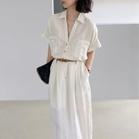 linen belt shirt onepiece｜ソフトリネンベルト付きシャツワンピース　HE1011