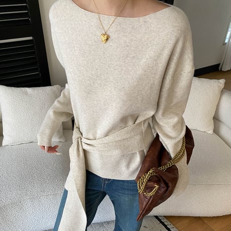 Soft Tie Waist Knit｜ソフトタイウエストニット（2color）　HB1037