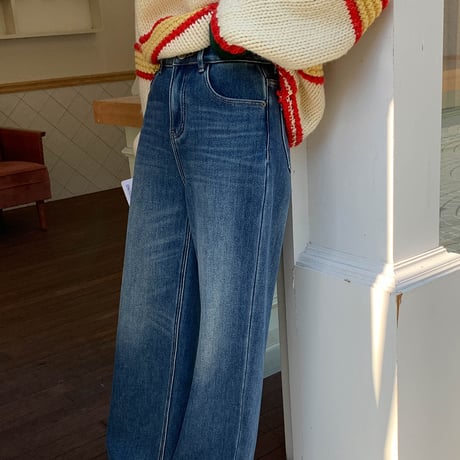 Cozy Wide Denim Pants｜フリースワイドデニム（2color）　HC1000