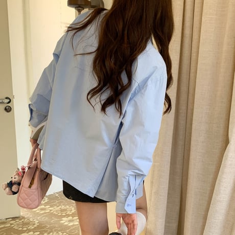 Soft Cotton Shirt｜刺繍ロゴ入りベーシックコットンシャツ（4color）　HB1072