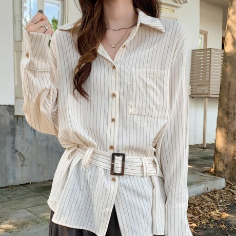 Stripe Belt Shirt｜ストライプベルトシャツ　HB1079