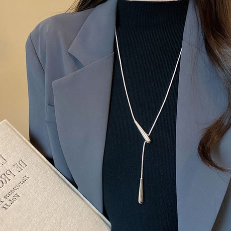 Teardrop Snake Chain Necklace｜ティアドロップスネークチェーンネックレス　HI1001