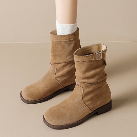 Soft Belt Ankle Boots｜ローヒールベルトアンクルブーツ（3color）　HG1013