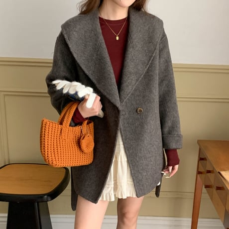 Cozy Soft Lapel Wool Coat｜コージーソフトラペルウールコート（4color）　HA1012