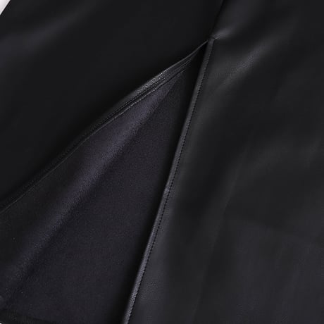 PU Leather A-Line Midi Skirt｜PUレザーAラインミディスカート　HD1014