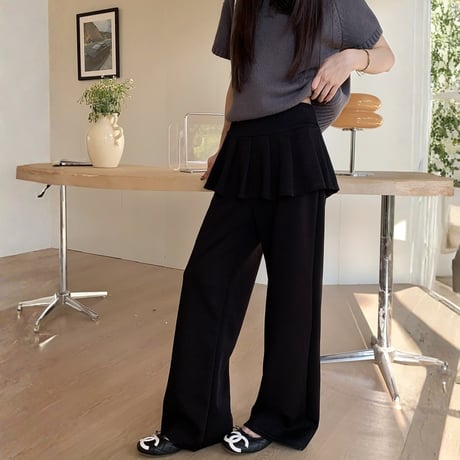 Peplum Wide Leg Pants｜ペプラムワイドレッグパンツ（2color）　HC1033