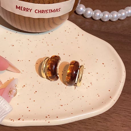 Amber Curve Earrings｜アンバーカーブピアス　HI1018