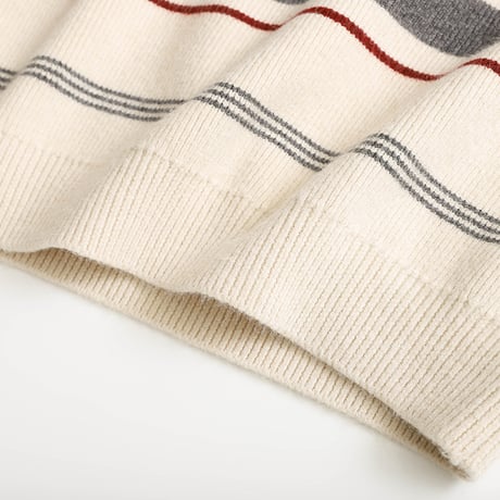 Retro Stripe Half Zip Knit｜ レトロストライプハーフジップニット （3color）　 HB1039