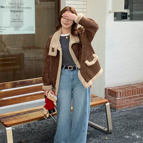 Soft Moka Faux-Fur Jacket｜ソフトモカフェイクファージャケット（2color）　HA1017