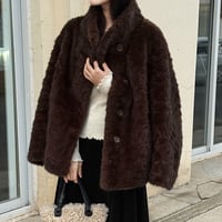 Soft Faux Fur Stand Coat｜エレガントフェイクファーコート（2color）　 HA1060