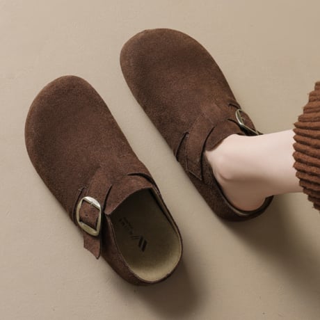 Soft Suede Buckle Shoes｜スエード調バックルフラットシューズ（3color）　 HG1011